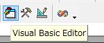 「VisualBasic」ボタンはプログラムソースをみたり書いたりします。
